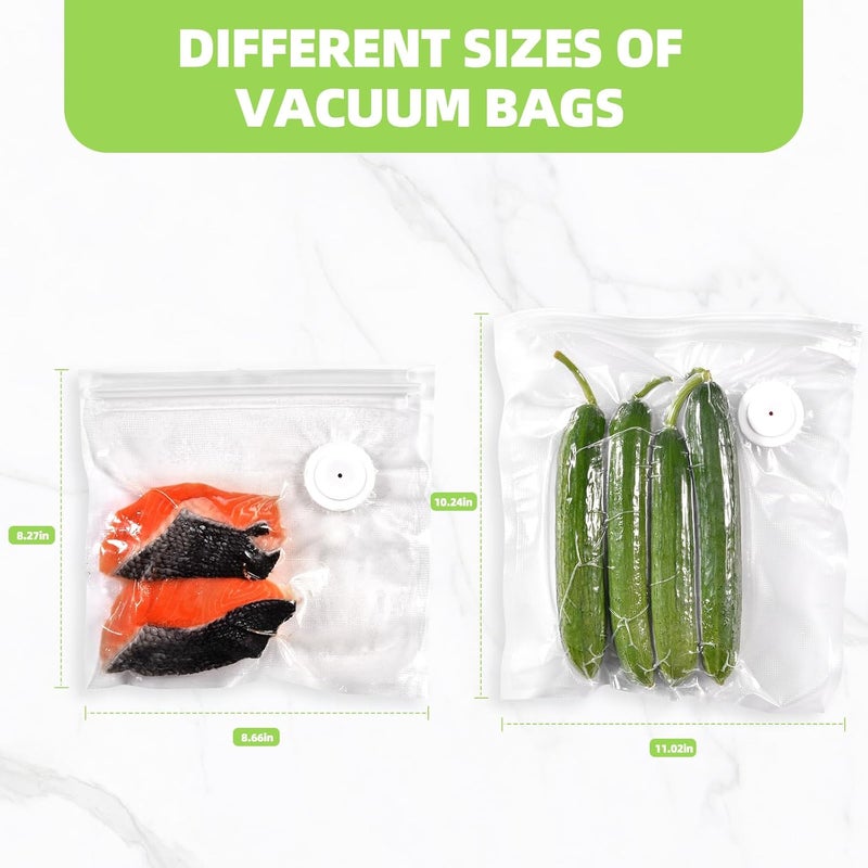 VENMATE Reusable Vacuum Sealer Bags for Food, 20 BPA-Free Small (8 x 8in) Food Storage Bags, Freezer, Odor-Resistant, Leak-Proof, Compatible with Vacuum Sealers - Image 3